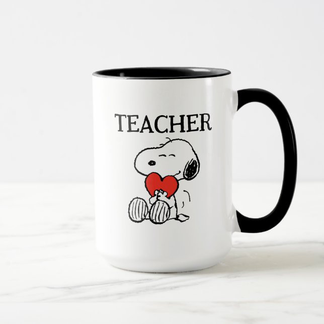 Caneca Peanuts | Snoopy Heart Hug Teacher (Direita)