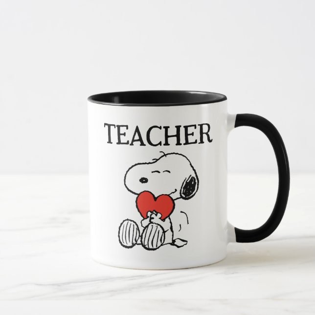 Caneca Peanuts | Snoopy Heart Hug Teacher (Direita)