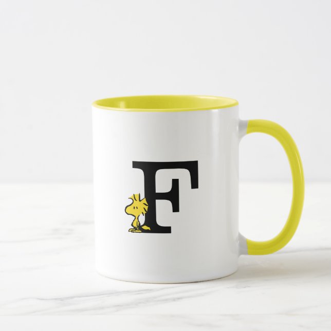 Caneca PEANUTS | Woodstock | Monograma F (Direita)