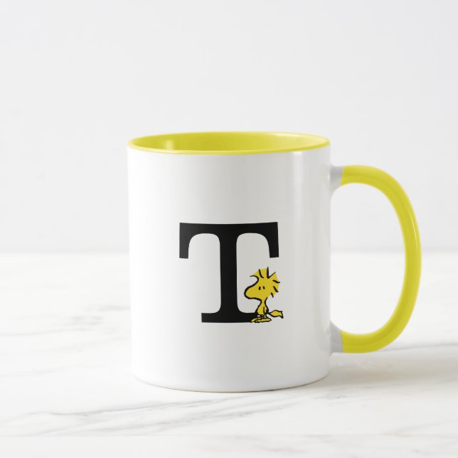 Caneca PEANUTS | Woodstock | Monograma T (Direita)