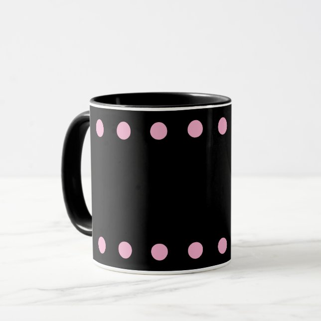 Caneca Pearls Cocoa & Coffee (Preta & Rosa) (Frente Esquerda)