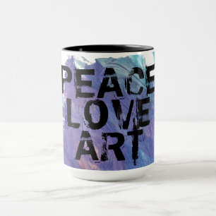 Caneca PEAVE LOVE ART type + fundo de pintura  