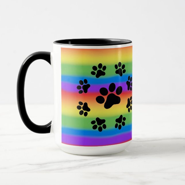 Caneca Peças para empilhar em um arco-íris de fundo MUG (Esquerda)