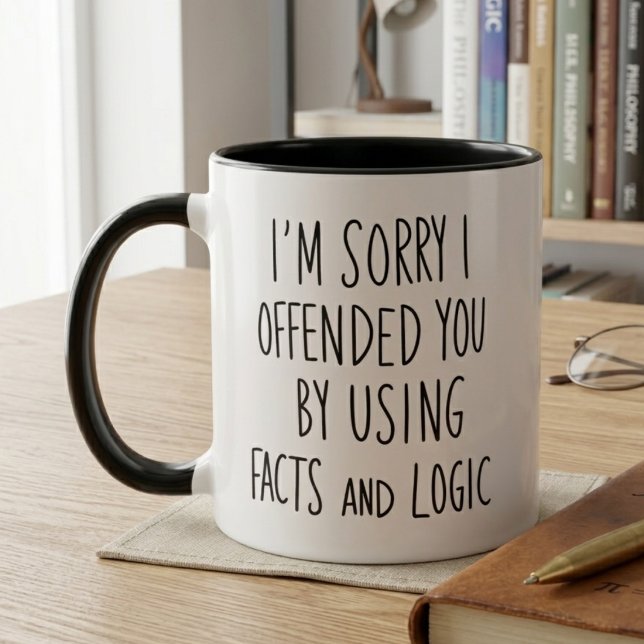 Caneca Peço Desculpas por Ter Ofendido Você Fatos e Lógic (Criador carregado)