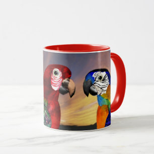 CANECA PEDAÇOS HÍPIDOS / ARA VERMELHA E AZUL