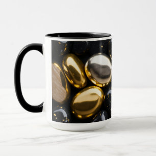 Caneca pedra negra Dourada