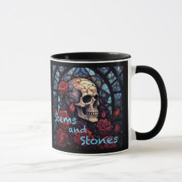 Caneca Pedras e caules Crânio e Rosa