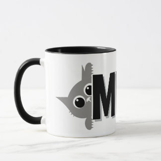 Caneca Peeking Gray Cat Meow Design Coffee Mug