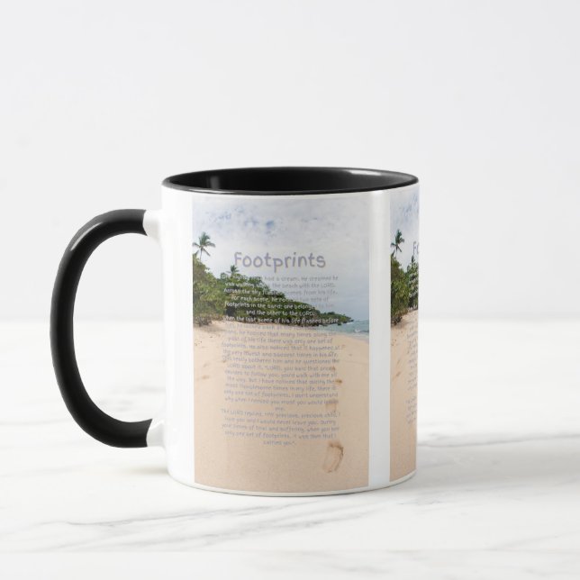 Caneca Pegadas Poema 2A Mug De Dois Tons (Esquerda)