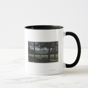 Caneca Peixe branco, campo de golfe de Montana - lago