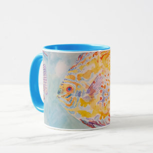 Caneca Peixe Colorido Padrão Aquoso Coffee Coffee Mug