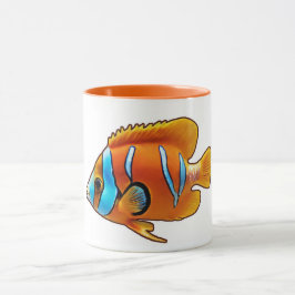 Caneca Peixe com Listras Laranja-Amarelo