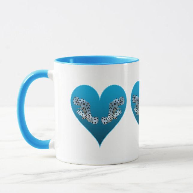 Caneca Peixe garoupa - Corações azuis, dispostos horizont (Esquerda)
