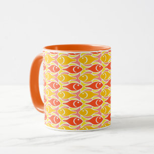 Caneca Peixe moderno de meados do século, laranja tangeri