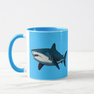 Caneca Peixe-tubarão-branco e azul-Elegante