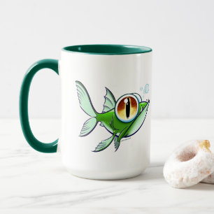 Caneca PEIXE ZANGADO com OLHO VERMELHO por Jeff Willis Ar