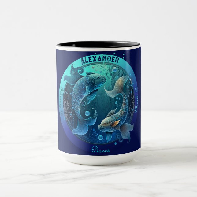 Caneca Peixes Café Personalizável Zodiac (Centro)