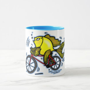 Caneca Peixes da bicicleta (bicicleta)