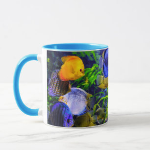 Caneca Peixes de mar tropicais aquáticos coloridos