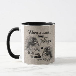 Caneca Pekingese art quando tudo falha aspas