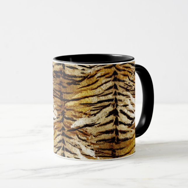 Caneca Pele de tigre, na moda, tigre, riscado, impressão  (Frente Esquerda)