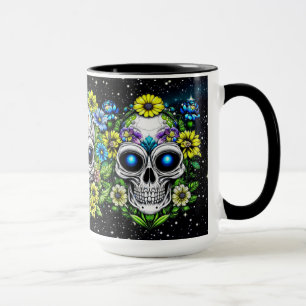 Caneca Peles e flores de Alienígenas extraterrestres