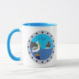 Caneca Pelican Sailboat Blue Mug
