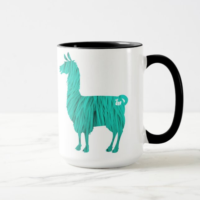 Caneca peludo do lama de turquesa (Direita)