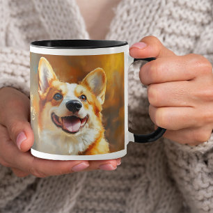 Caneca Pembroke Welsh Corgi Dog em Abstrato