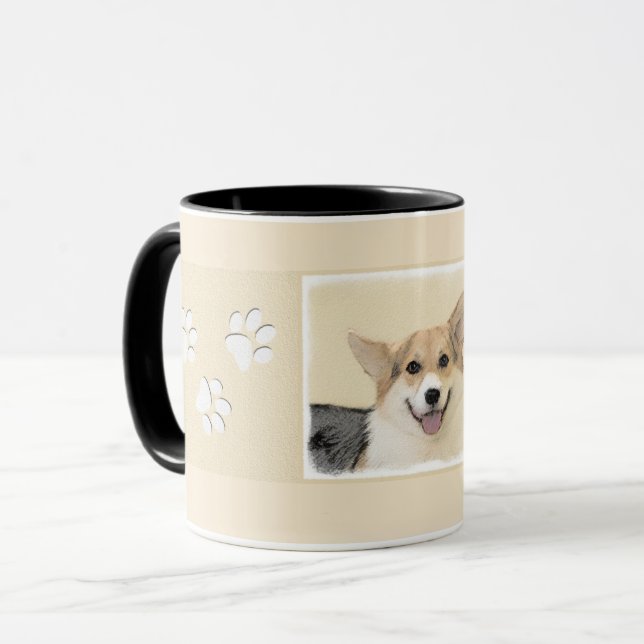 Caneca Pembroke Welsh Corgi - Pintura Original para Cacho (Frente Esquerda)