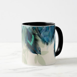 Caneca Penas de Peacock Dramáticas