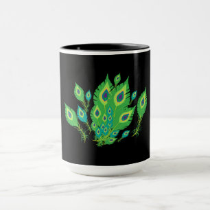 Caneca Penas de Peacock   Pássaros-Pássaros   Natureza