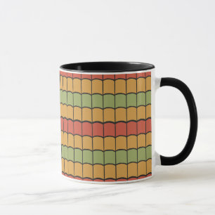 Caneca Penas tribais egípcias Coffee Red Yellow Mug