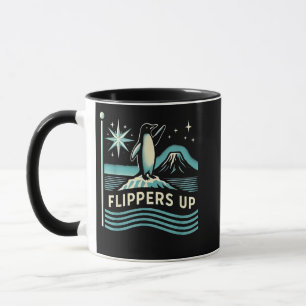 Caneca Penguin Engraçado Resiste Protesto Contra Tarrifs