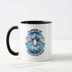 Caneca Penguin Engraçado Resiste Protesto Contra Tarrifs
