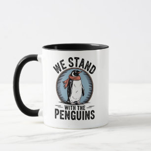 Caneca Penguin Engraçado Resiste Protesto Contra Tarrifs