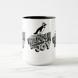 Caneca Penguin fugiu da vida com alegria Design