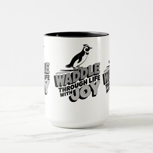 Caneca Penguin fugiu da vida com alegria Design (Centro)