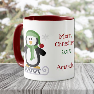 Caneca Penguin Green de Natal