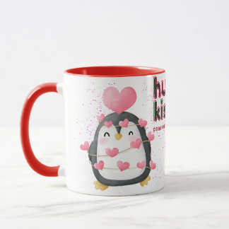 Caneca Penguin Hug & Kiss Coffee Mug