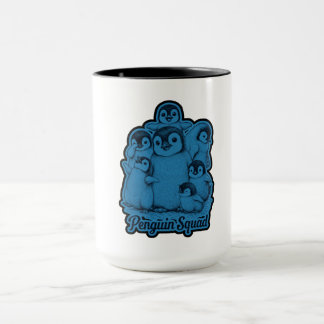 Caneca Penguin Squad – Cute Penguins Blue Vintage Mug