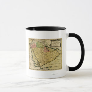 Caneca Península árabe do mapa de Médio Oriente