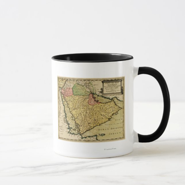 Caneca Península Arábica do Mapa do Médio Oriente (Direita)