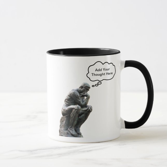 Caneca Pensador de Rodin - Adicione seu pensamento person (Direita)