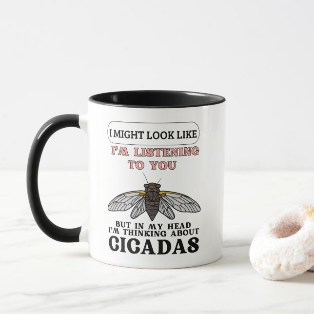 Caneca Pensando Em Cicadas (Com Donut)