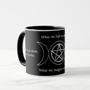 Caneca Pentacle triplo de Wicca da deusa da lua