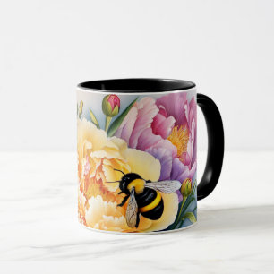 Caneca Peões de café e abelha de design personalizado