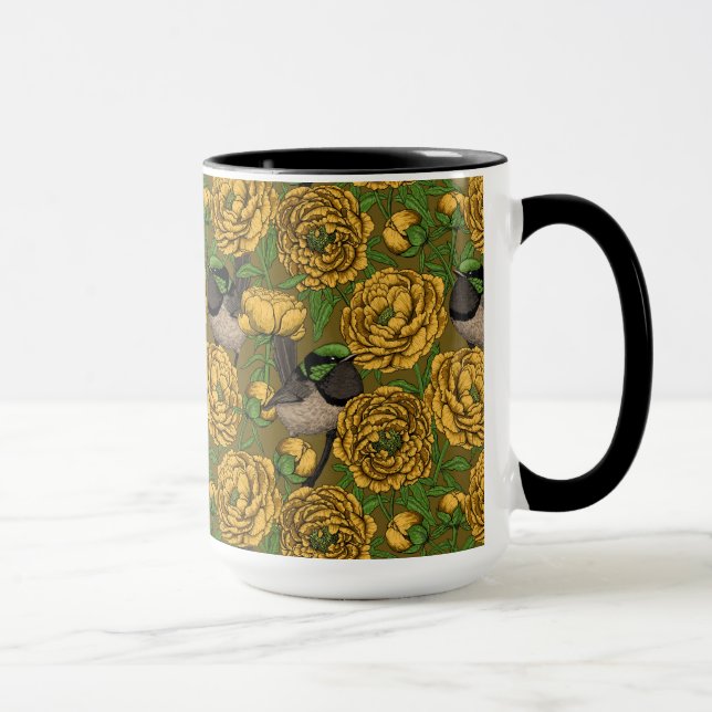 Caneca Peônias e wrenes (Direita)