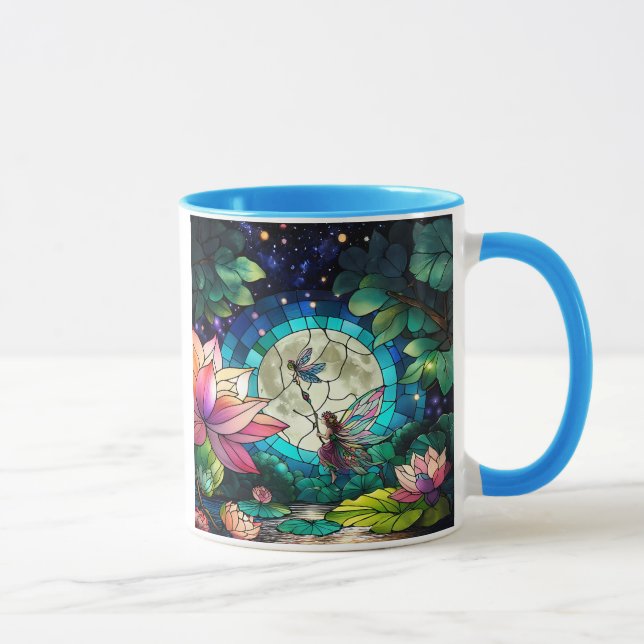 Caneca Pequena Fada de Vidro Colorido Com Libélula (Direita)