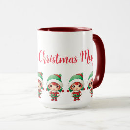 Caneca Pequena Garota Elf Xmas Personalizada